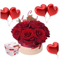 Букет цветов и шарики "Сан-Франциско"